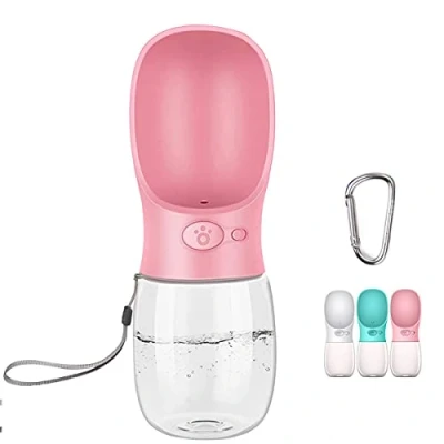 Afbeelding van Draagbare drinkfles voor honden met waterdispenser huisdieren, antibacterieel, levensmiddelen, het testen van honden, reizen, drinken drinkflessen, buiten, (350 milliliter, roze)