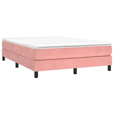 Afbeelding van Boxspringframe fluweel roze 140x190 cm