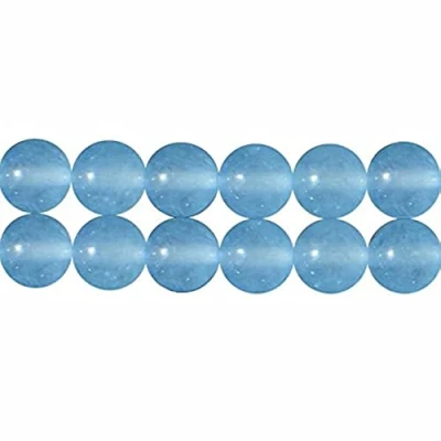 Afbeelding van SKYBEADS Ronde parels van chalcedoon, aqua, 6 mm, voor sieraden, lengte 38 cm, ca. 60 stuks