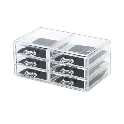 Afbeelding van Compactor, RAN6044 Opbergdoos voor make up en sieraden, met 6 laden, transparant, polystyreen stof, 23,8 x 15 H 11 cm,
