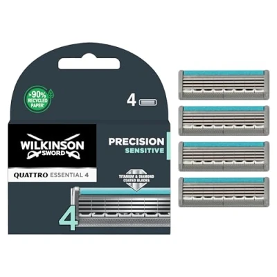 Afbeelding van Wilkinson Sword Quattro Titanium Sensitive Scheermesjes 4 Stuks