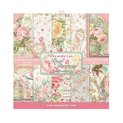 Afbeelding van Stamperia Rose Parfum 8x8 Inch Paper Pack (SBBS73)
