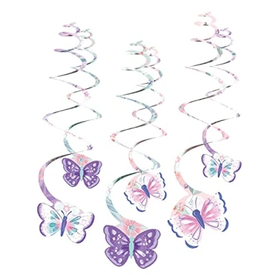 Afbeelding van Amscan 9909728 spiraal 6 stuks 61 cm vlinder