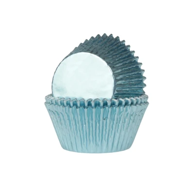 Afbeelding van Cupcake Cups HoM MINI Folie Baby Blauw 33x20mm. 36st.