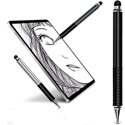 Afbeelding van Baseus 2 in 1 Universele Stylus Pen Met Precision Disc Tip Geschikt voor alle Smartphone Tablet en iPad Universeel Zilver