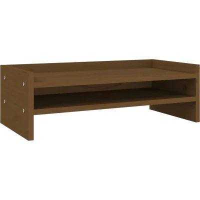Afbeelding van Monitorstandaard 50x24x16 cm massief grenenhout honingbruin
