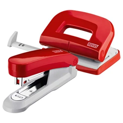 Afbeelding van nietmachine/perforator set Novus Evolution E15/E210 rood