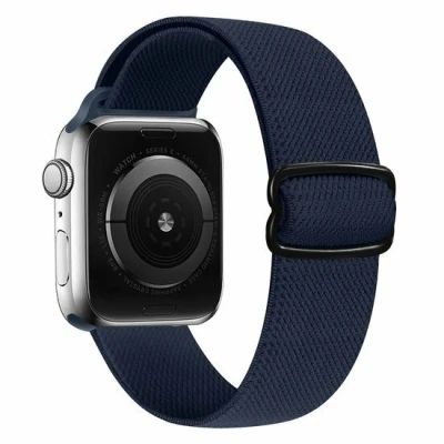 Afbeelding van Apple Watch Solo Loop Nylon bandje Donkerblauw Geschikt voor 38mm / 40mm 41mm