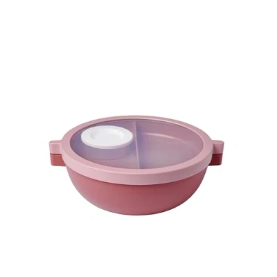 Image de Mepal Boîte à Bento Vita repas avec compartiments plateau supplémentaire couvercle, vinaigrette et lunch box salade Vivid mauve