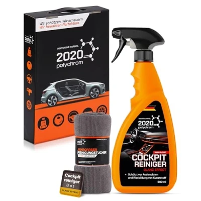 Afbeelding van 2020 Polychrom auto dashboardverzorging, pH neutraal, autoreiniger, kunststofreiniger met microvezel, interieurreiniger, dashboardspray