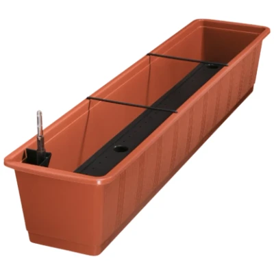 Afbeelding van Geli, Bloempot, Gieter Aqua Green, 100 cm, kunststof in terracotta (21 cm)