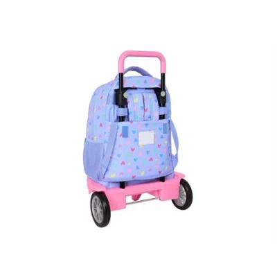 Image de SAFTA Cartable scolaire large, with removable compact wheels polychlorure de vinyle (PVC), polypropylène, acier, caoutchouc Benetton &quot;Lila&quot;