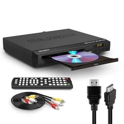 Afbeelding van Majority DVD1000 dvd speler voor tv met HDMI ingang, Meerdere aansluitmogelijkheden &amp; regiovrij, Afspelen via USB afstandsbediening