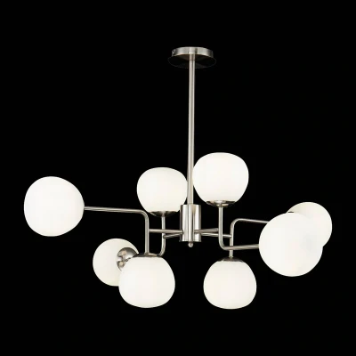 Afbeelding van Maytoni Erich hanglamp 8 lamps nikkel/wit