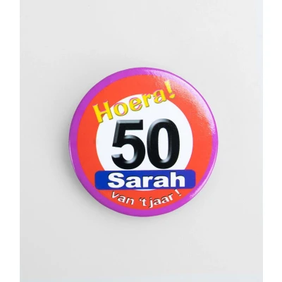 Afbeelding van Button klein Sarah Verkeersbord per stuk