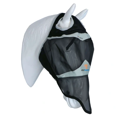 Afbeelding van Shires Vliegenmasker Ooruitsparing en Neusflap Black Pony