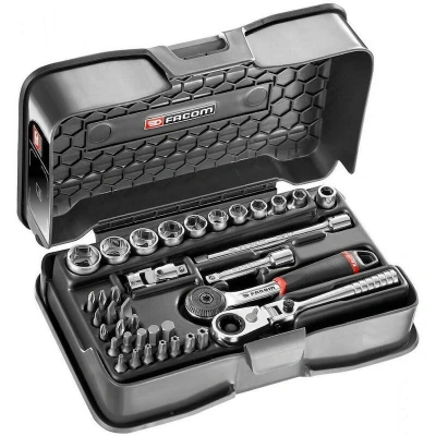 Afbeelding van FACOM R.161 6P6HXPB doppenset 1/4 6 kant metrische maten en bits 37 delig in koffer