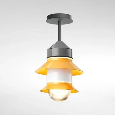 Afbeelding van MARSET Santorini buiten plafondlamp, IP65, mosterd