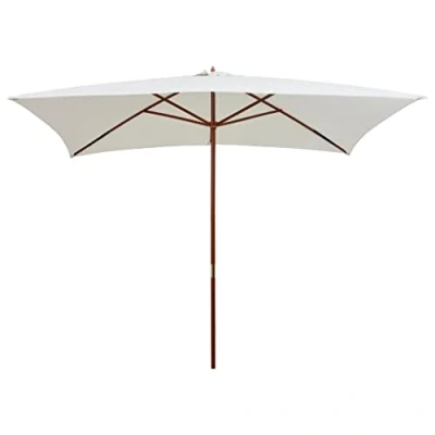 Afbeelding van Parasol met houten paal 200x300 cm crèmewit