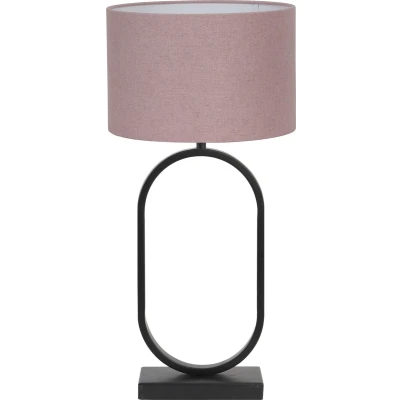 Afbeelding van Light &amp; Living Tafellamp Jamiri/Livigno Zwart/Roze Ø30x67cm