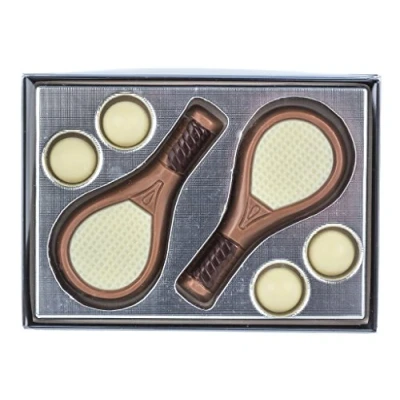 Afbeelding van Geschenkdoos chocolade met tennismotief 65 g