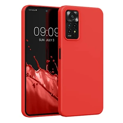 Afbeelding van kwmobile telefoonhoesje geschikt voor Xiaomi Redmi Note 11 Pro / (5G) 12 (4G) Hoesje met siliconen coating Smartphone case in rood