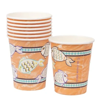 Afbeelding van Talking Tables Papieren bekertjes Vis Souk Greece 250 ml