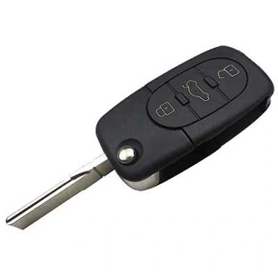Afbeelding van PHONILLICO Sleutelhoes voor Audi A3 S3 A4 S4 A2 A6 S6 RS6 A8 TT 3 toetsen vouwafstandsbediening met lemmet