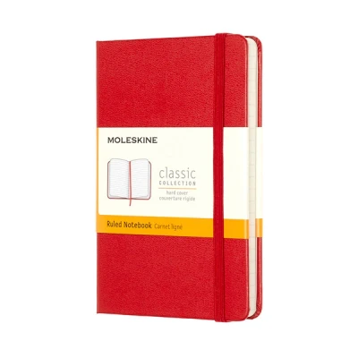 Image de Carnet ligné Format de poche Couverture rigide rouge