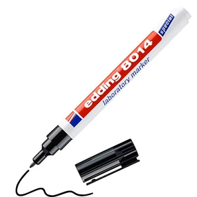 Afbeelding van Viltstift edding 8014 laboratorium rond 1mm zwart