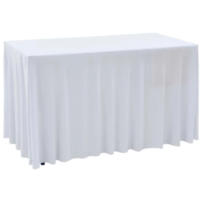Afbeelding van 2 st Tafelhoezen stretch met rok 183x76x74 cm wit