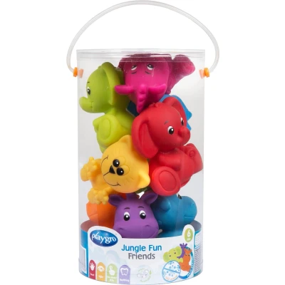 Afbeelding van Playgro Geschenkset Kadoset badspeeltjes Jungle dieren 8st Volledig afgesloten Schimmelvrij