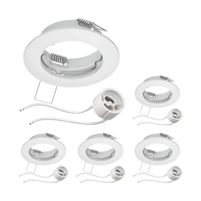 Afbeelding van ledscom.de 5 stuks inbouwspots met behuizing voor in het plafond, FERE, mat wit (led/halogeen/GU10/MR16/PAR16/50mm) incl. GU10 fitting