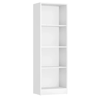 Afbeelding van VASAGLE LBC104W Boekenkast, 4 etages, opbergmeubels, in hoogte verstelbare legplanken, voor woonkamer, slaapkamer, kantoor, 40 x 24 121,5 cm, wit