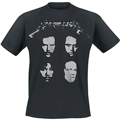 Afbeelding van Metallica 4 Faces Heren T shirt XL Zwart