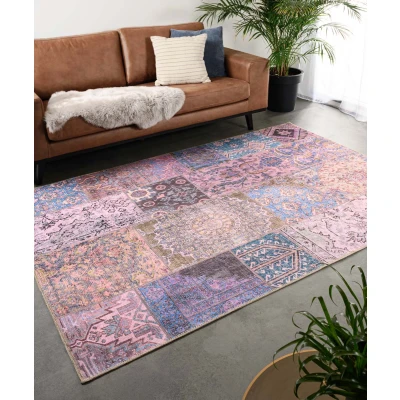 Afbeelding van Patchwork Vloerkleed Fade Dreamer Paars 140x200 Cm