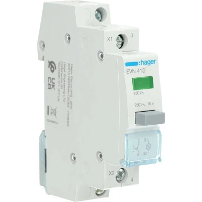 Afbeelding van Hager SVN413 Drukschakelaar Groen 16 A 230 V