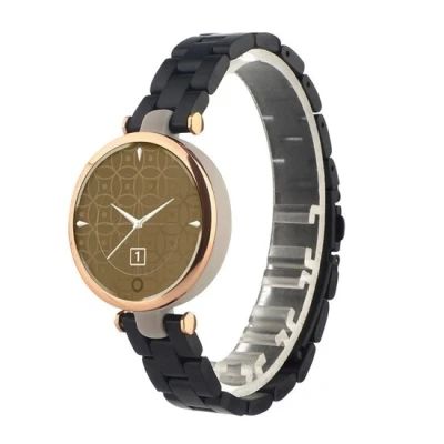 Afbeelding van Stalen schakelband Zwart Garmin Lily horlogeband