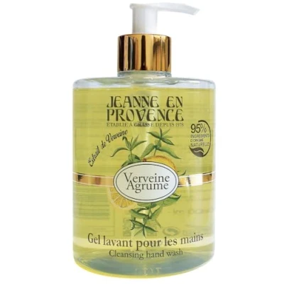 Afbeelding van JEANNE EN PROVENCE Handwasgel geur verbena citrusvruchten pompfles 500 ml 95% ingrediënten van natuurlijke oorsprong gemaakt in Frankrijk tot vet