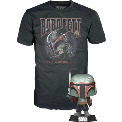 Afbeelding van Funko Pop! Star Wars Tee box The Mandalorian Boba Fett Metallic Exclusive Maat L
