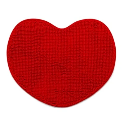 Afbeelding van SWEET HOME Badmat, absorberend, antislip, microvezel, chenille hart, badkamertapijt, wasbaar, badkamertapijt