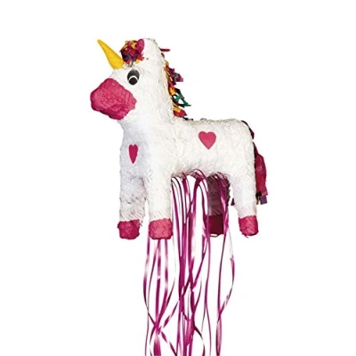 Afbeelding van Amscan P39100 Pullover Pinata eenhoorn 34,9 x 47,6 16,5 cm om te vullen met snoep en confetti, kinderverjaardag