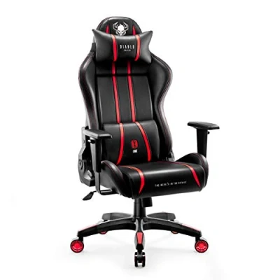 Afbeelding van Diablo X One 2.0 Gaming Stoel Gamestoel Bureaustoel Verstelbare Armleuningen Ergonomisch Ontwerp Nek / Lendenkussen (XL, Rood)