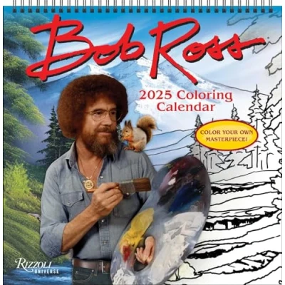 Afbeelding van Bob Ross 2025 Coloring Wall Calendar