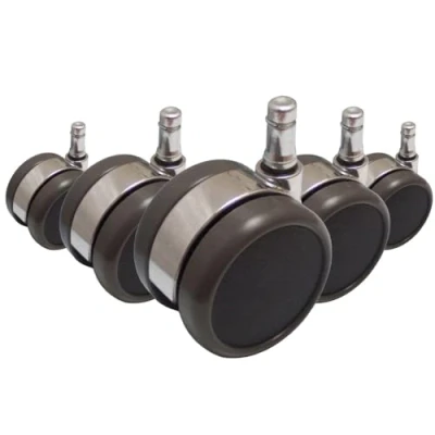 Image de 5 roulettes design 11mm / 65mm, sols durs pour siège de bureau, chromé hjh OFFICE
