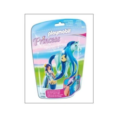 Image de Playmobil Princess 6169 Princesse Bleuet avec cheval à coiffer