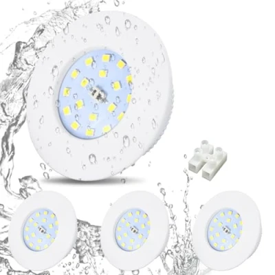 Afbeelding van Set van 4 ultra platte led inbouwspots 230 V Voor badkamer 60 mm 65 IP44 Warm wit
