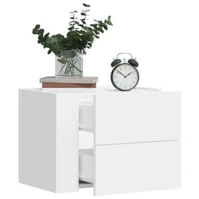 Afbeelding van vidaXL Nachtkastjes 2 st wandgemonteerd 45x30x35 cm wit