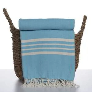 Afbeelding van Hamamdoek Krem Sultan XXL Turquoise van Lalay