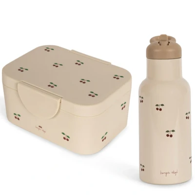 Afbeelding van Konges Sløjd Back to School set Lunchbox/Brooddoos + Drinkfles Cherry Blush